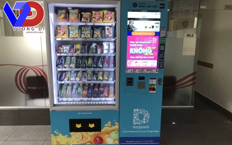 quảng cáo trên máy bán hàng tự động